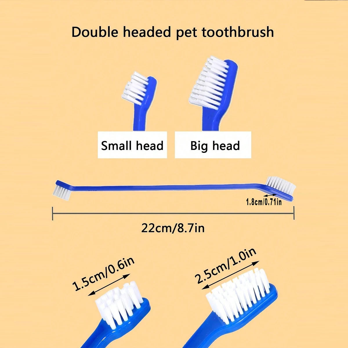 5pcs/set Long Handle Pet Toothbrush
