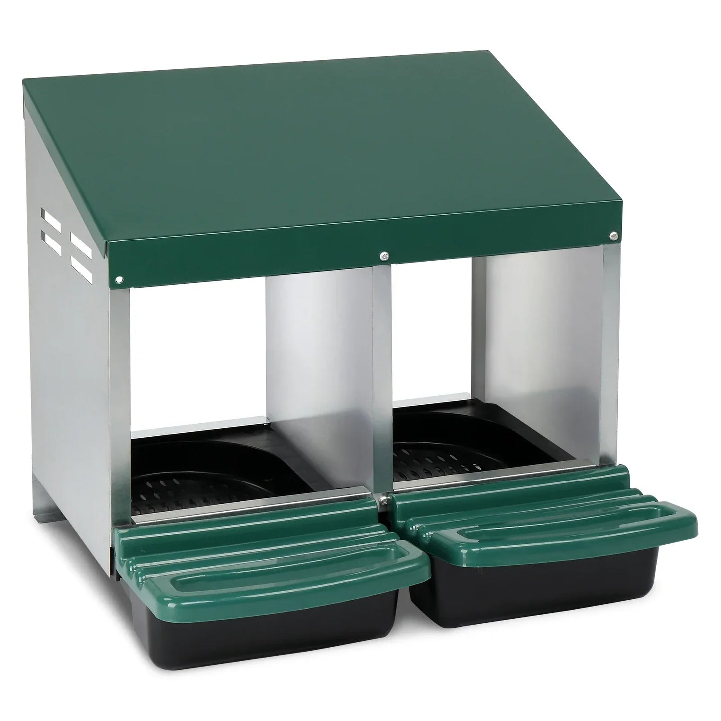2 Compartment Roll Out Chicken Nesting Box with Plastic Basket