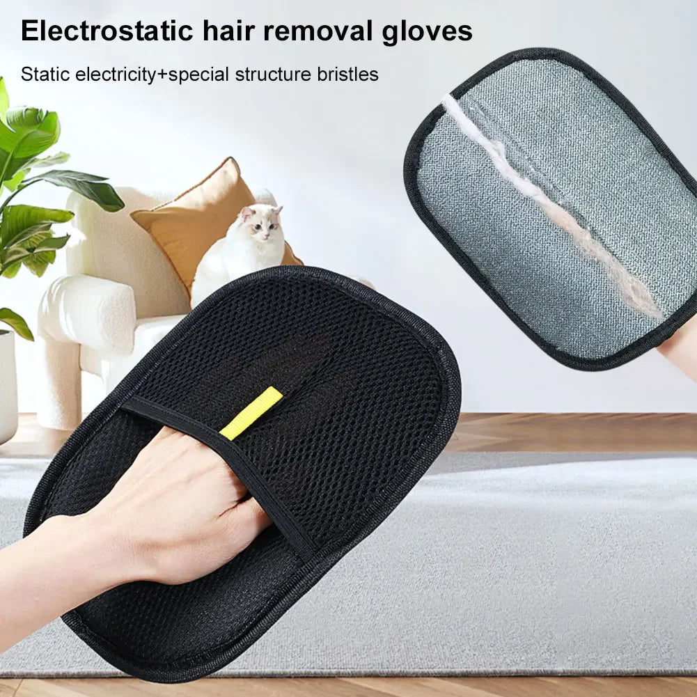 Static Pet Hair Remover & Grooming Glove for Dogs, Cats