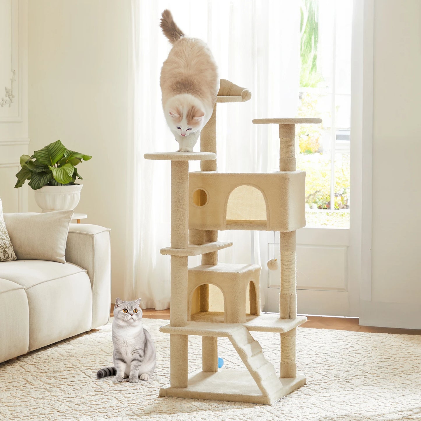 JHK 54in Tall Multi-Level Cat Tree Tower