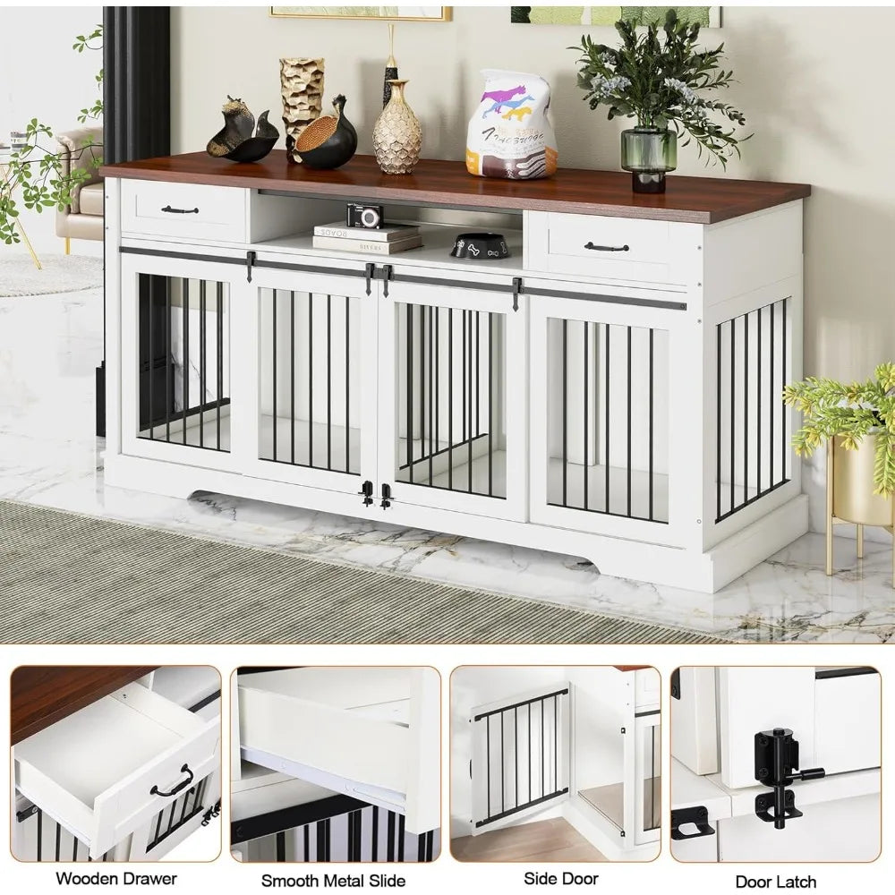 Dog Crate Furniture for 2 Dogs