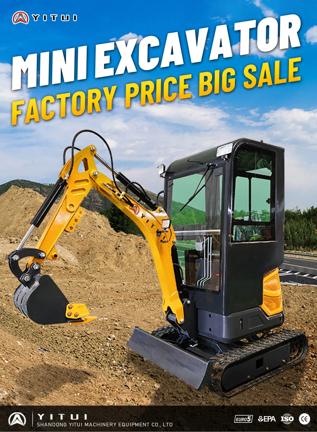 CE Epa Euro 5 Customized Mini Digger