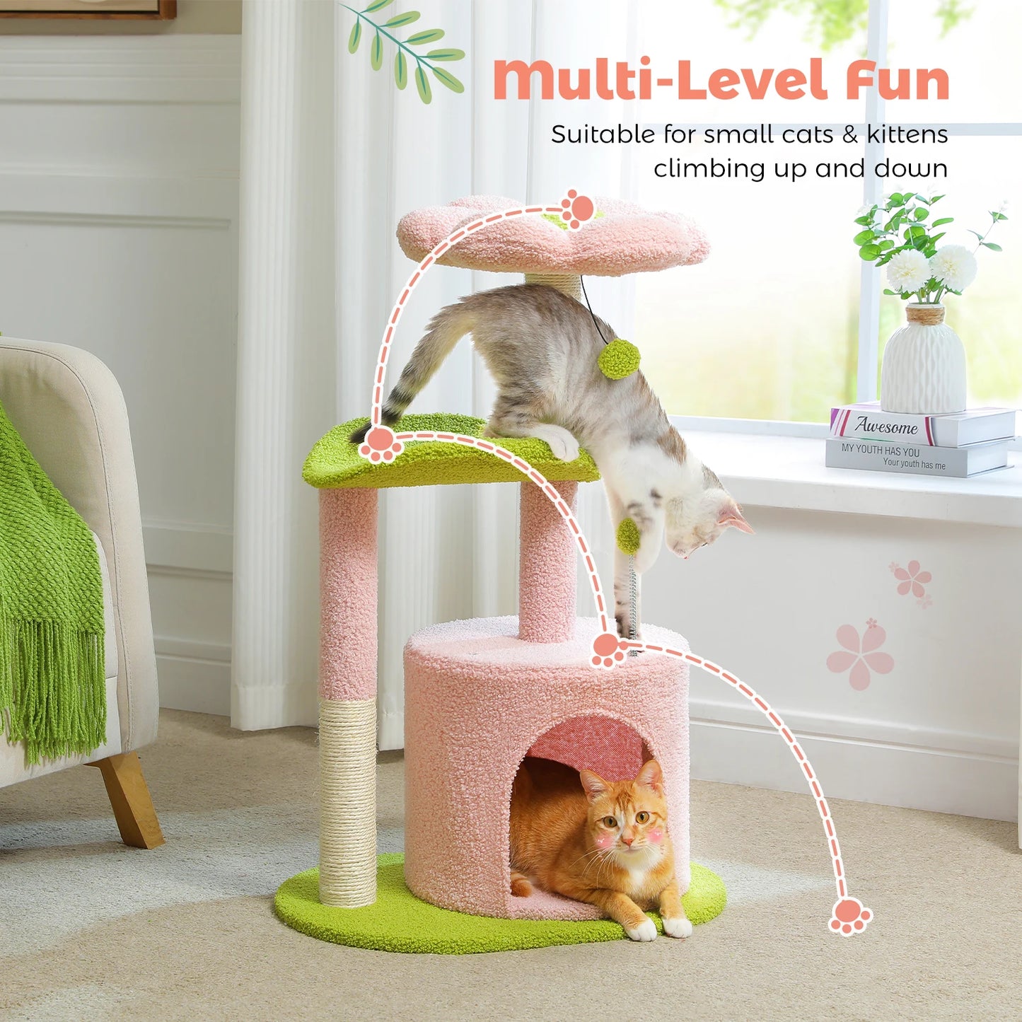 Flower Cat Tree for Small Indoor Cats