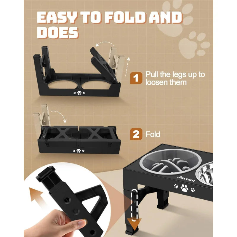 Adjustable Elevated Dog Bowls Stand
