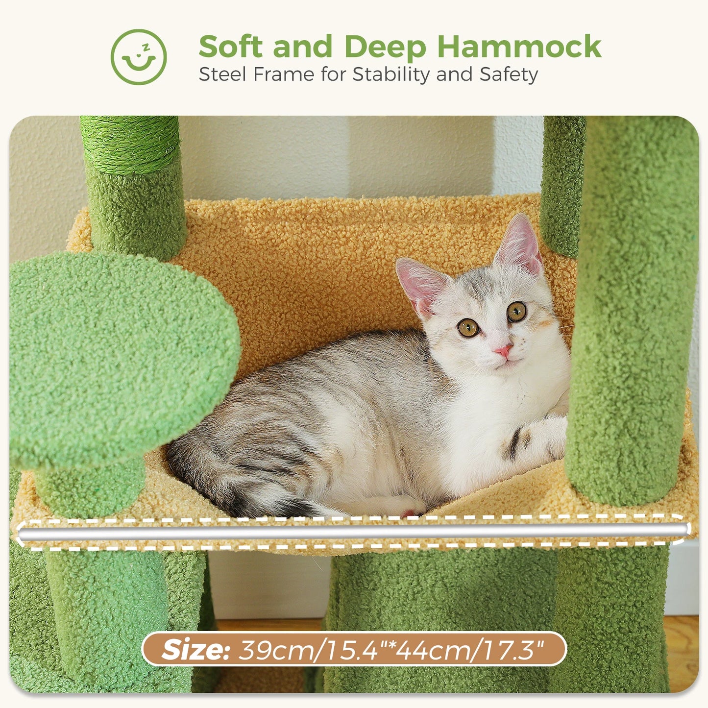 Large Cat Tree Tower for Indoor Cats, Green