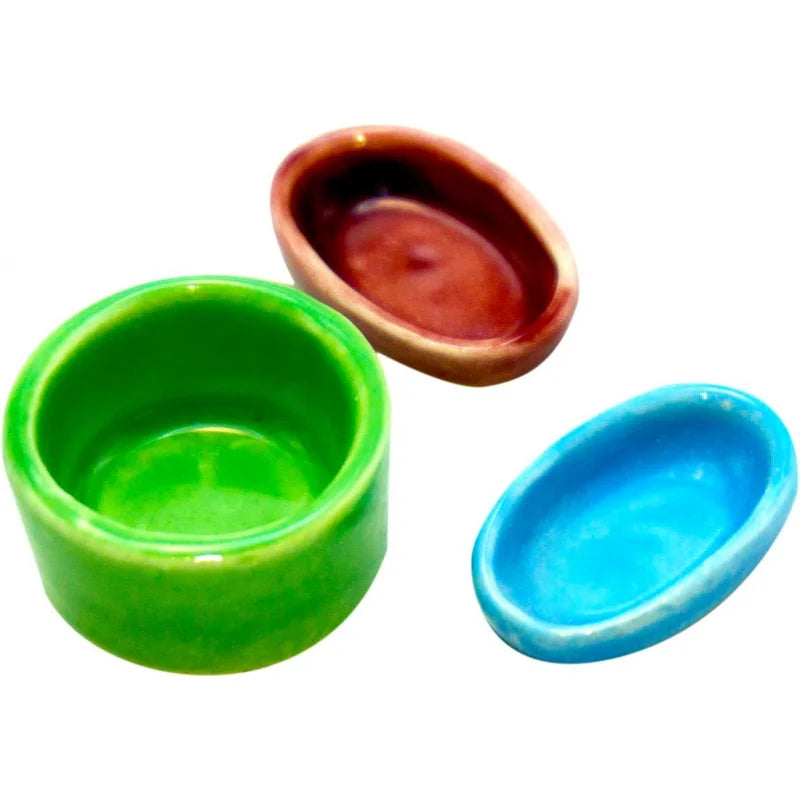 3 Snail Food and Bowl Land Pet Calcium Feeder