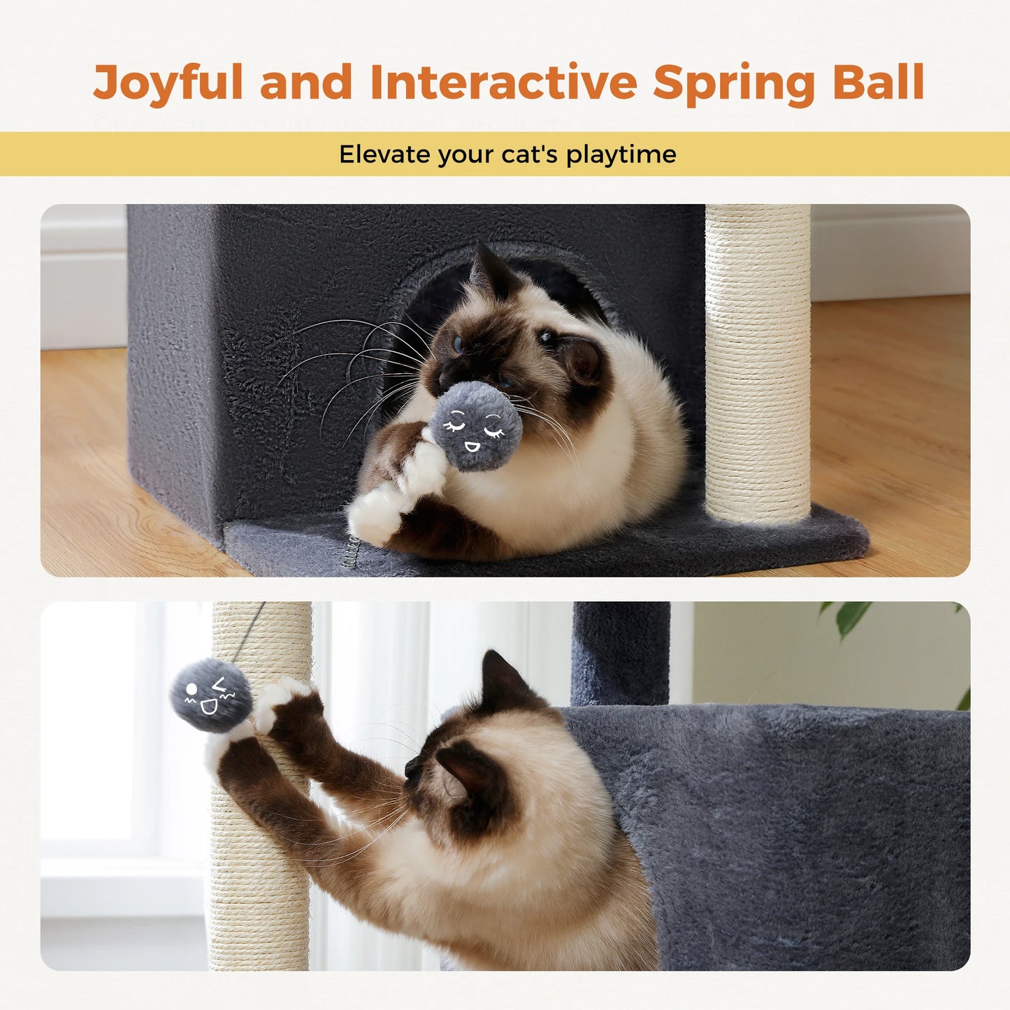 Cat Tree Tower with Detachable Top Perch