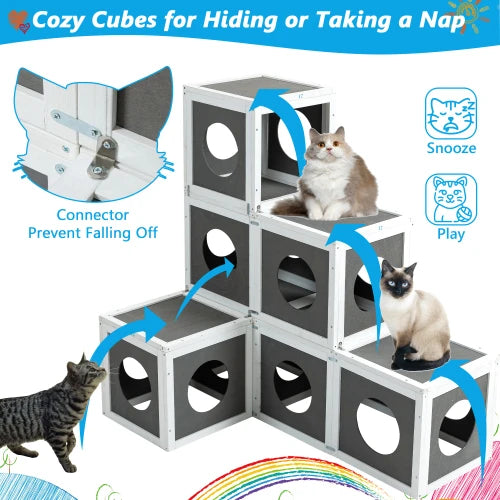 Grey Wooden Cat Catio Kennel Condo Shelter