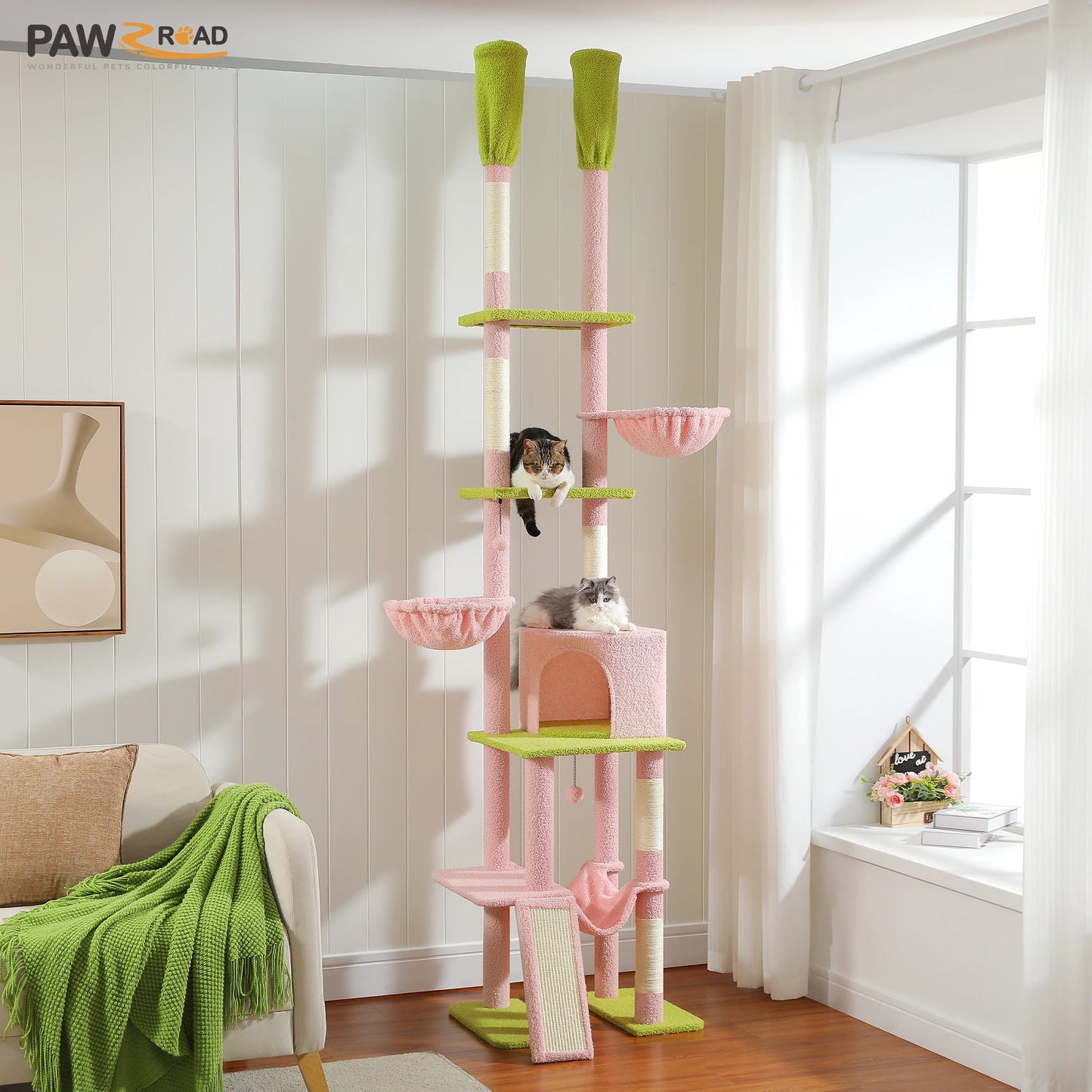Cactus Cat Tree Floor to Ceiling Cat Tower