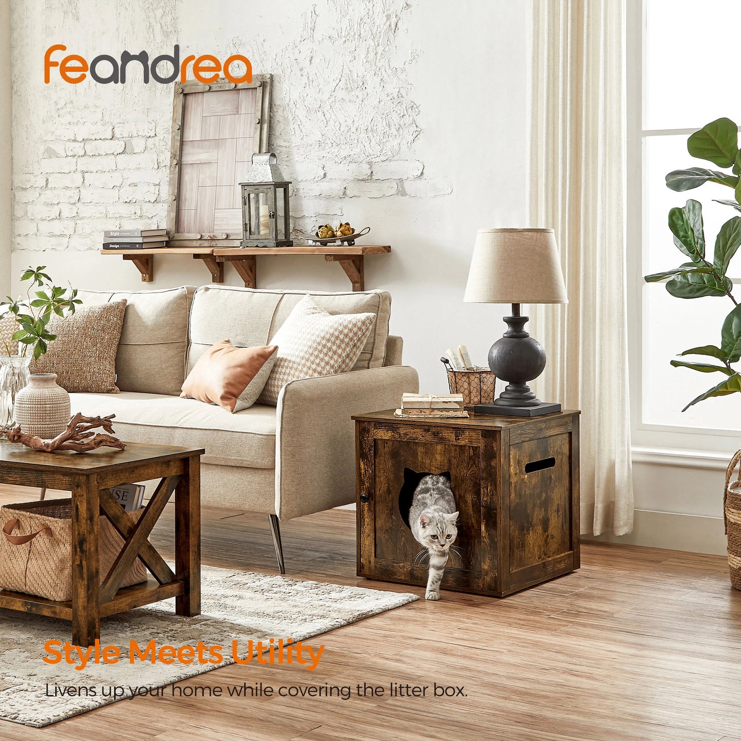 Feandrea Cat Litter Box Furniture