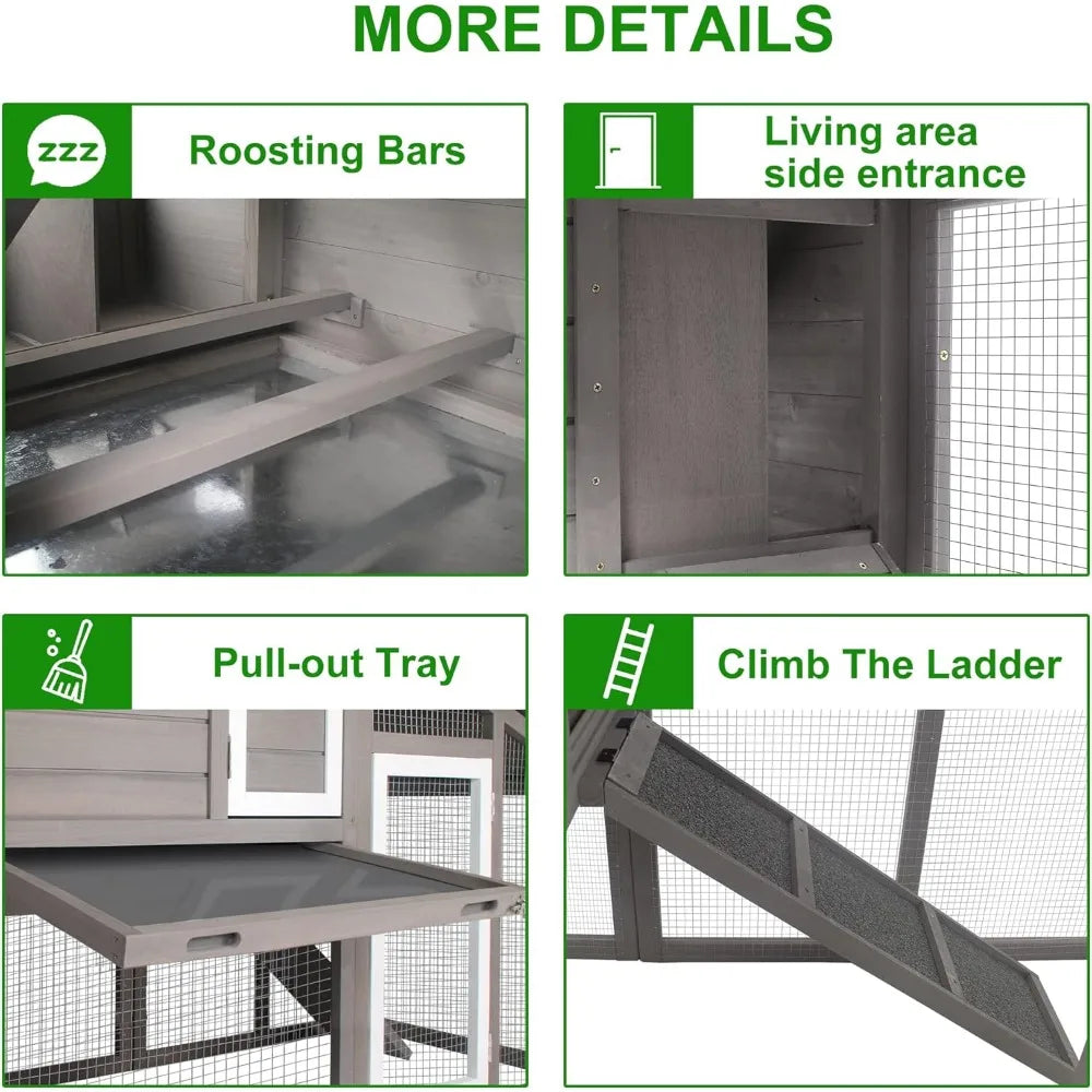 Chicken Coop with Run Mobile Large Nesting Box