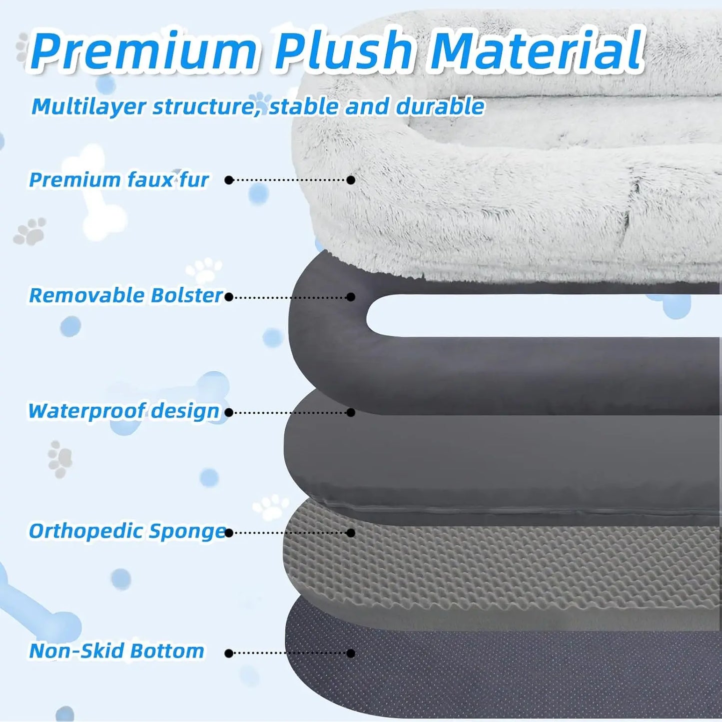 Human Dog Bed 71x45x12"