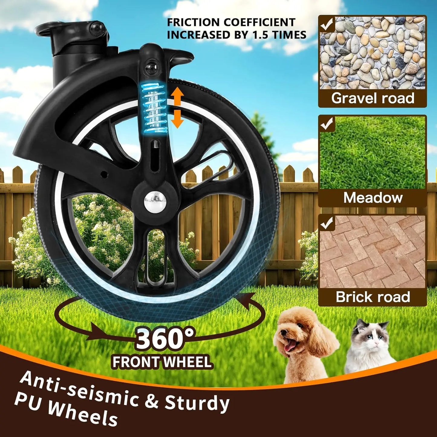 Pet Stroller 3 in 1 Folding Lightweight Dog Stroller