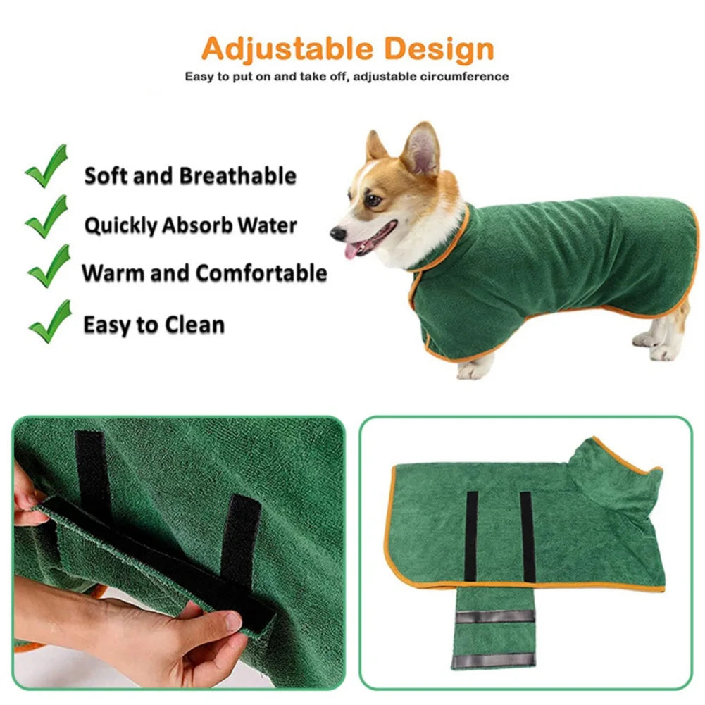 Dog Bathrobe Bath Towel Robe