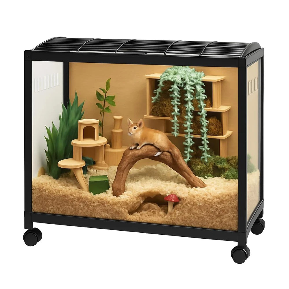 Large Plastic Metal Mouse Cage with Wheels