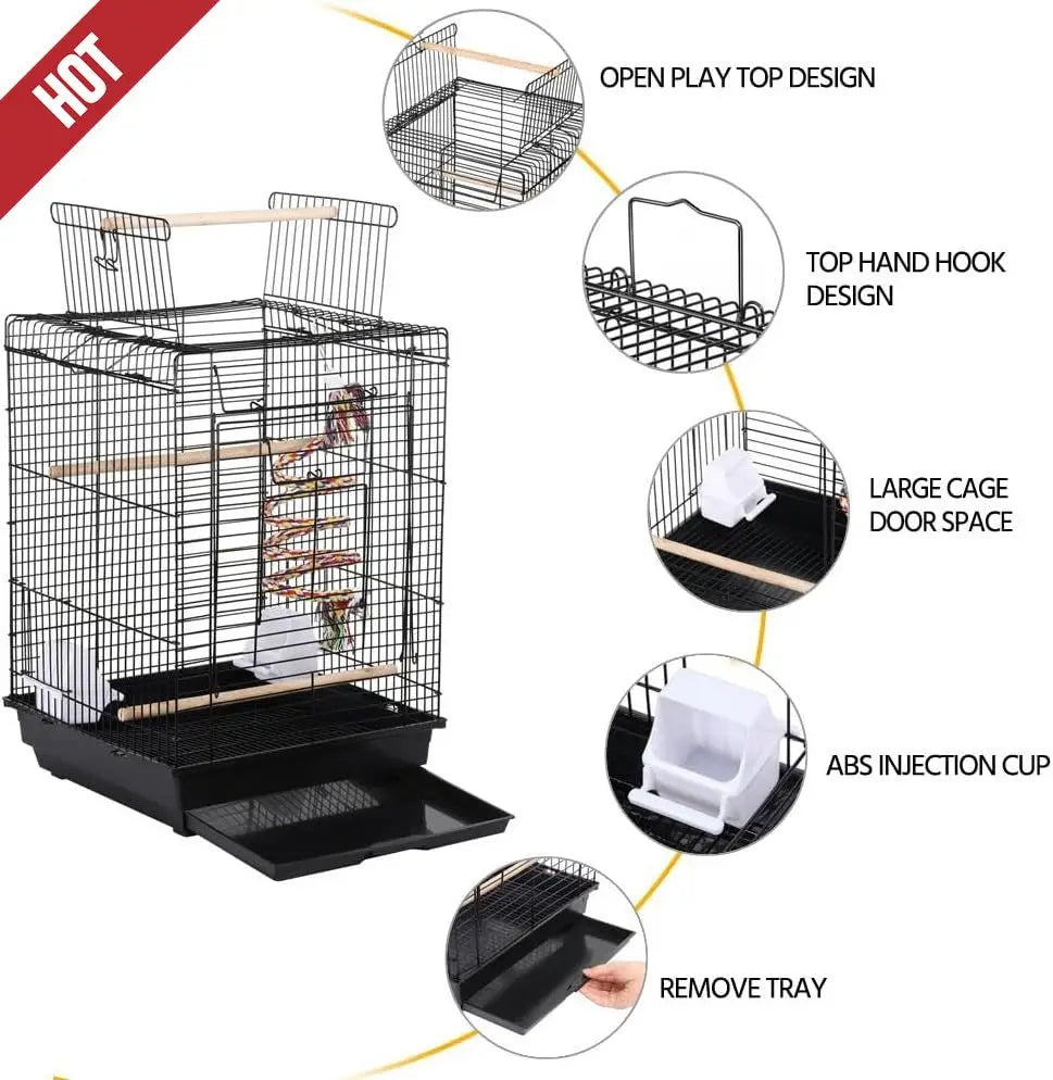 Open Play Top Travel Bird Cage