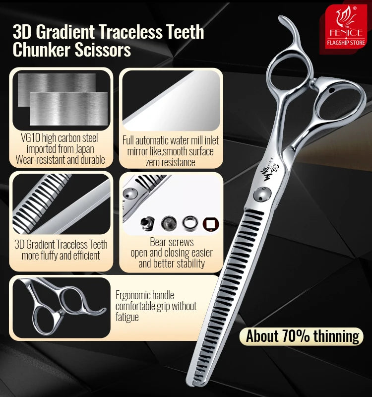 Fenice 7.0 Inch VG10 Steel 3D Gradient Traceless Teeth