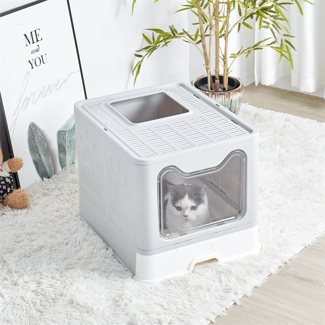 Modern Flexible Tidy Cat Litter Box Enclosure