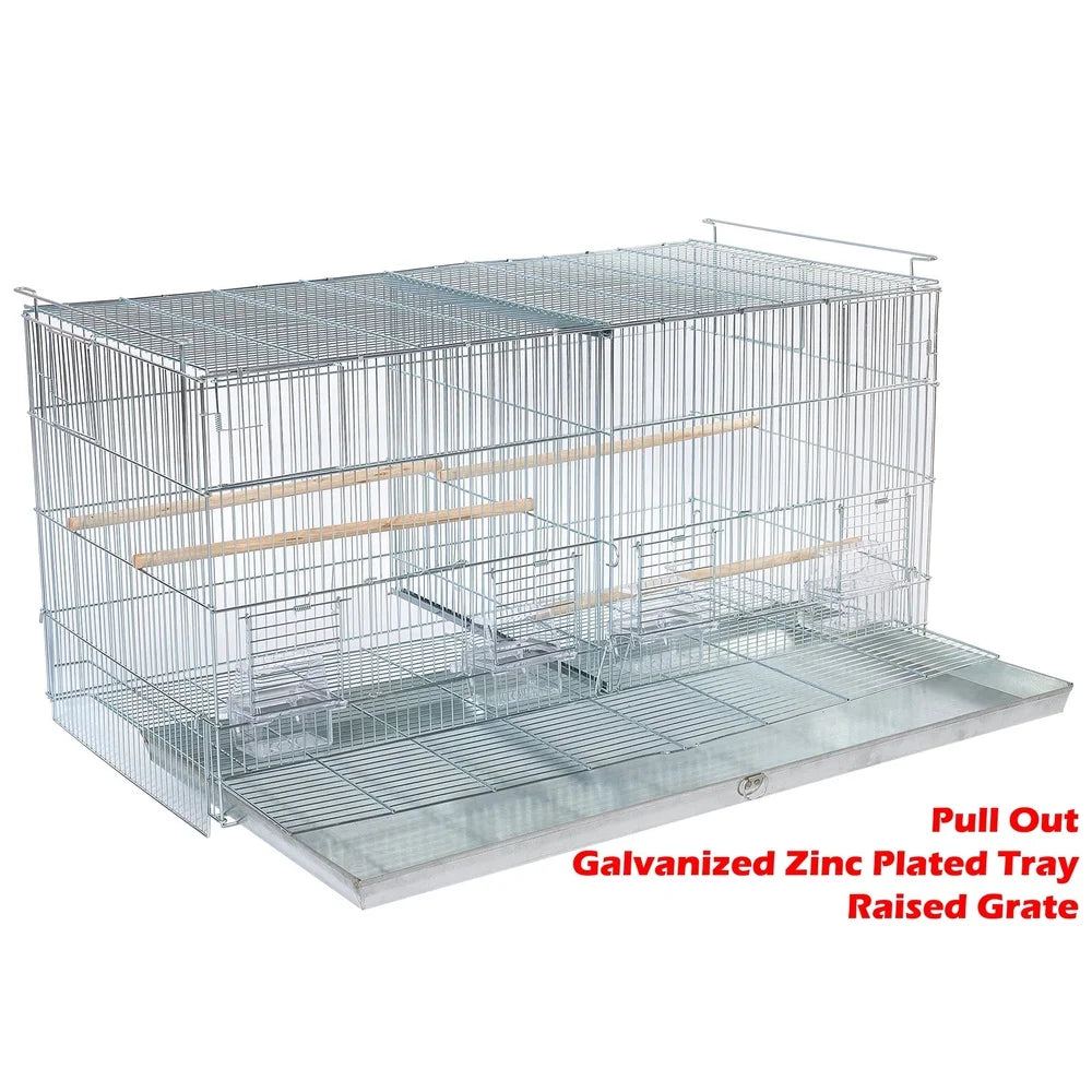4 Stackable Galvanized Steel Double Breeding Bird Cages