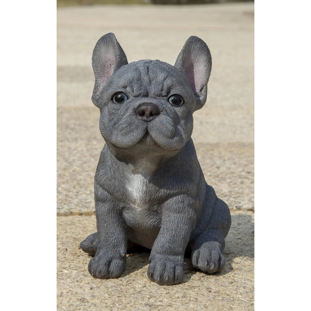 Realistic Blue French Bulldog Puppy Statue