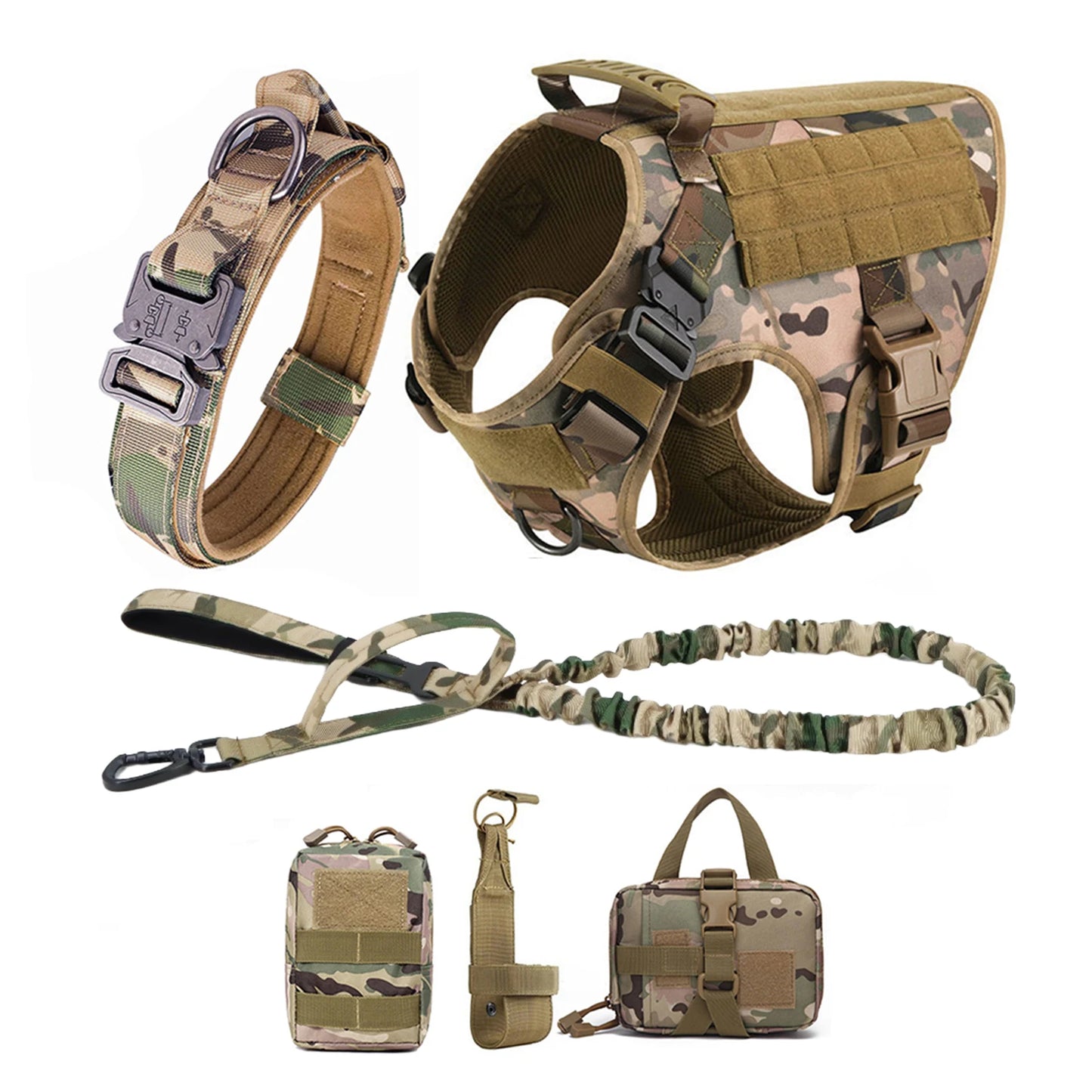 Tactical Dog Harness Collar Leash