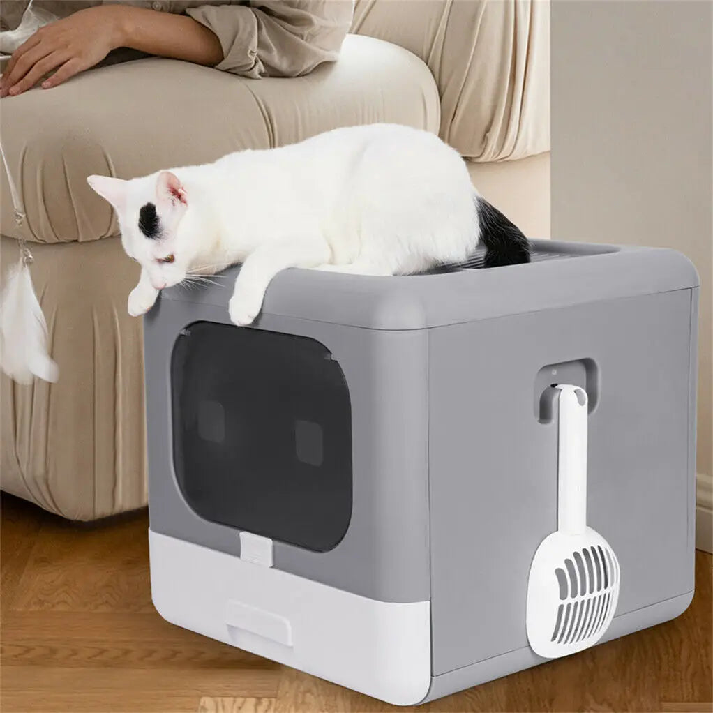 Cat Litter Box with Scoop and Tray Sifting
