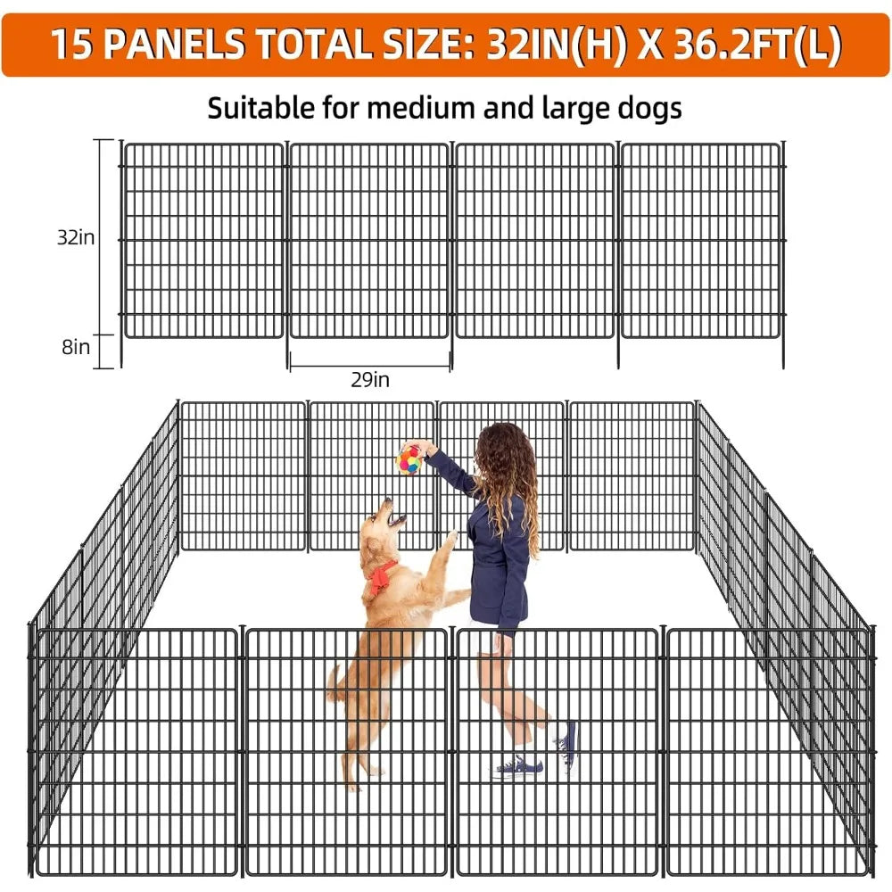 15 Panels No Dig Fence with Gate