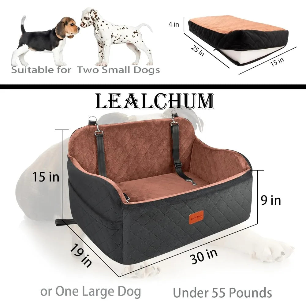 Large Dog Car Seat with Memory Foam Bed
