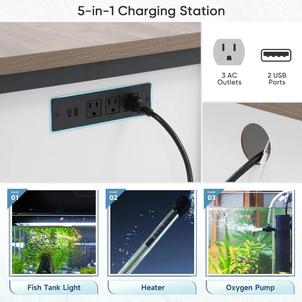 Verano 55-75 Gallon Aquarium Stand with Cabinet