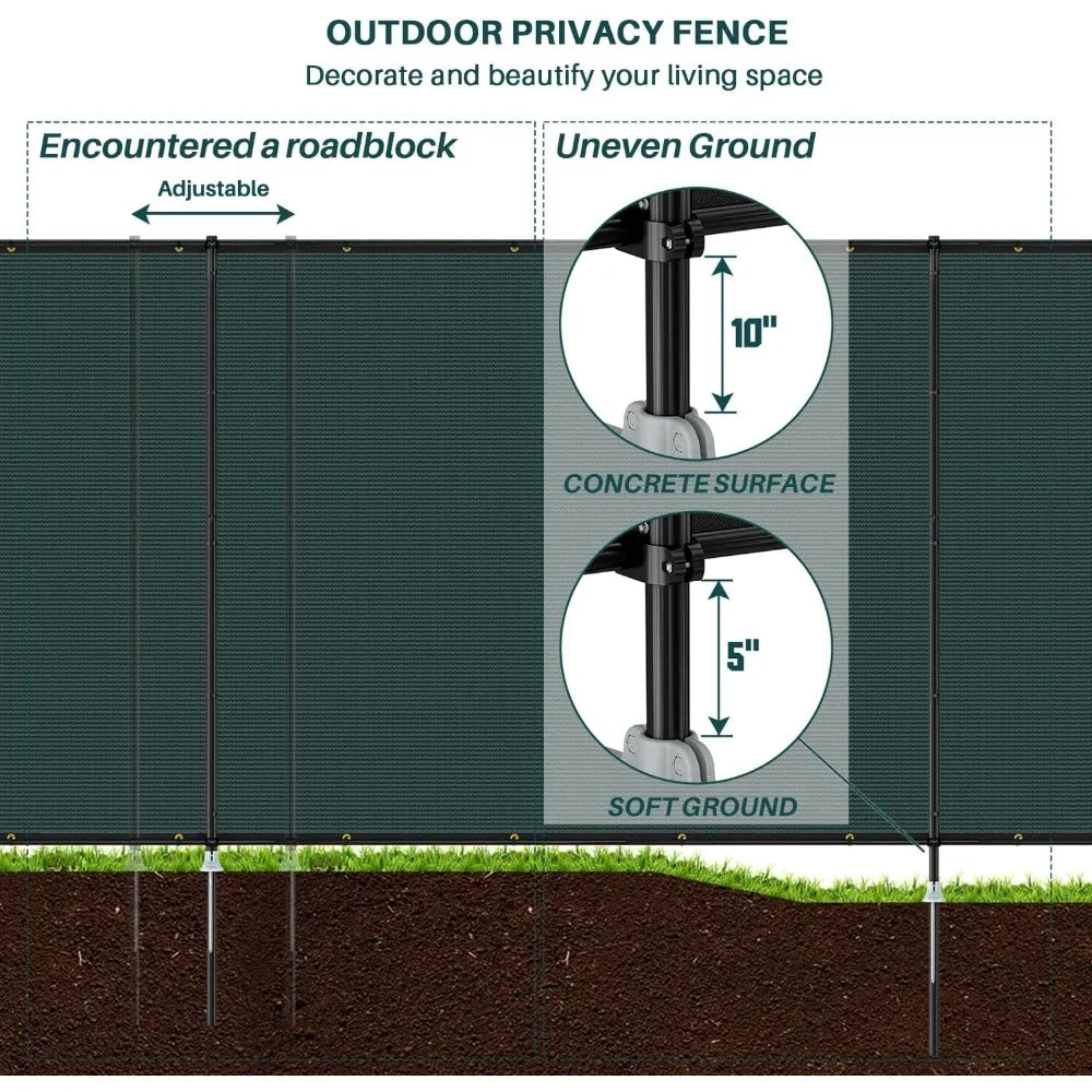 6'x24' Green Outdoor Divider Privacy Fence