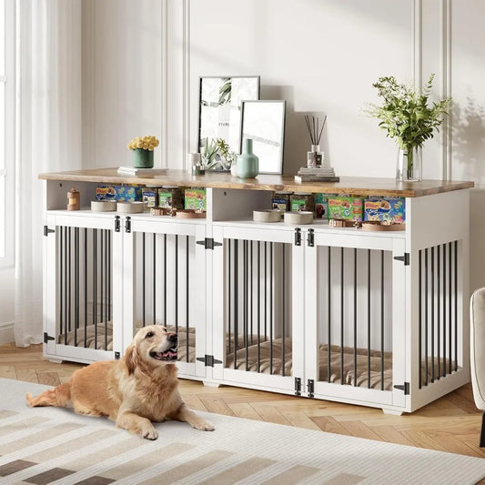 72'' Dog Crate Furniture for 2 Dogs