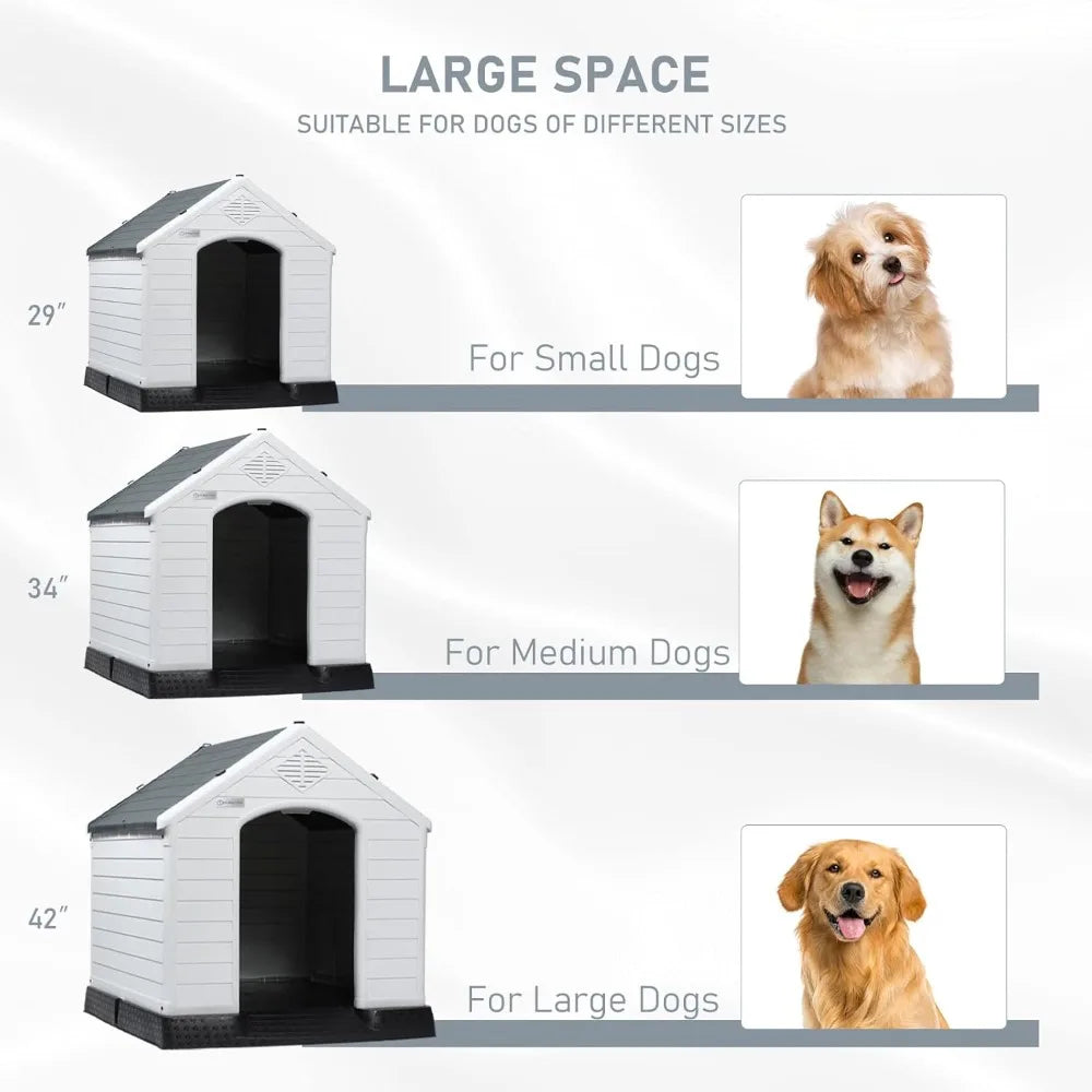 Durable Waterproof Plastic Dog House for Small to Large Sized Dogs