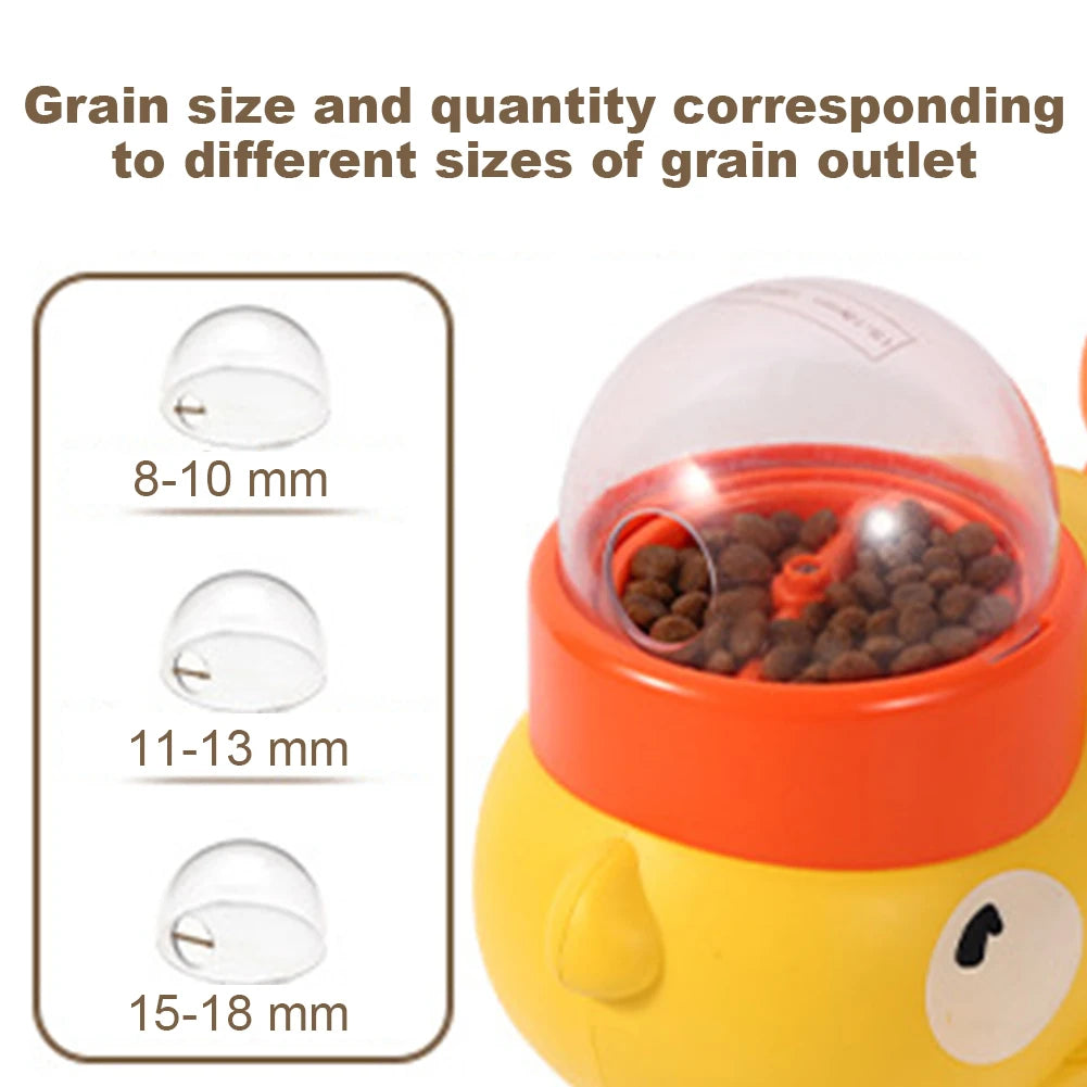 Yellow Duck Shaped Automatic Dog Feeder