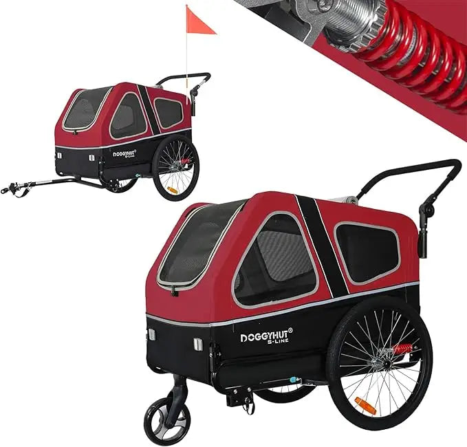 DOGGYHUT® S-Line XL Pet Bike Trailer & Stroller for Dogs