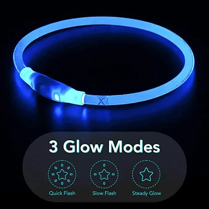 USB Charging Necklace Led Luminous Dog Collar Light