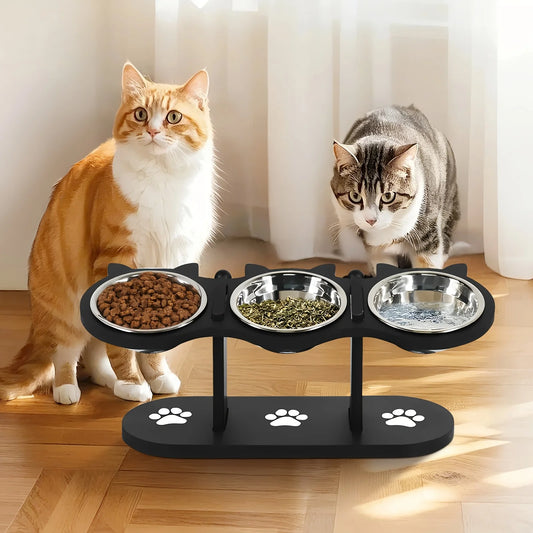 3 Cat Bowls in 1 Feeder Feeding & Watering Supplies