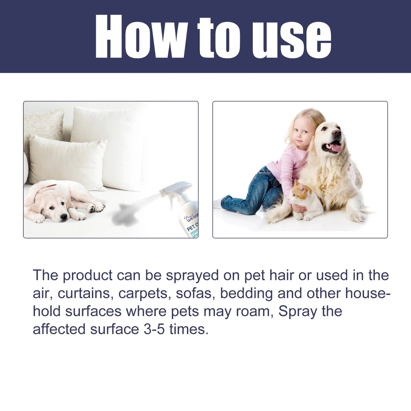1-4PCS Pet Deodorizing Spray for Dogs and Cats