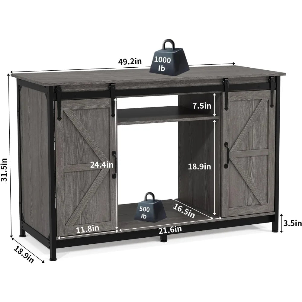 Farmhouse 55-75 Gallon Fish Tank Stand with Power Outlet