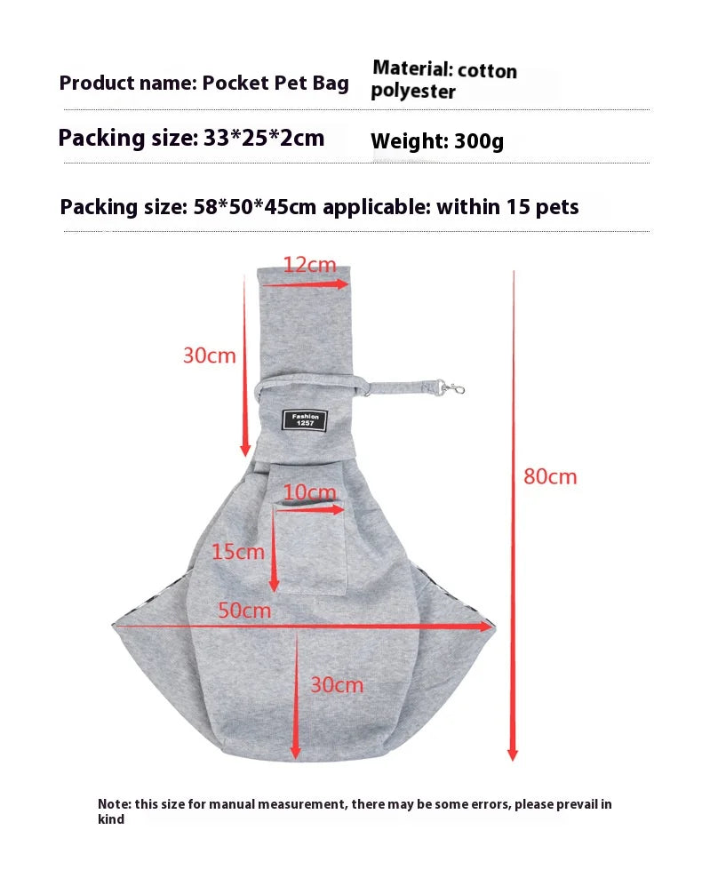 Crossbody breathable dog folding pet bag