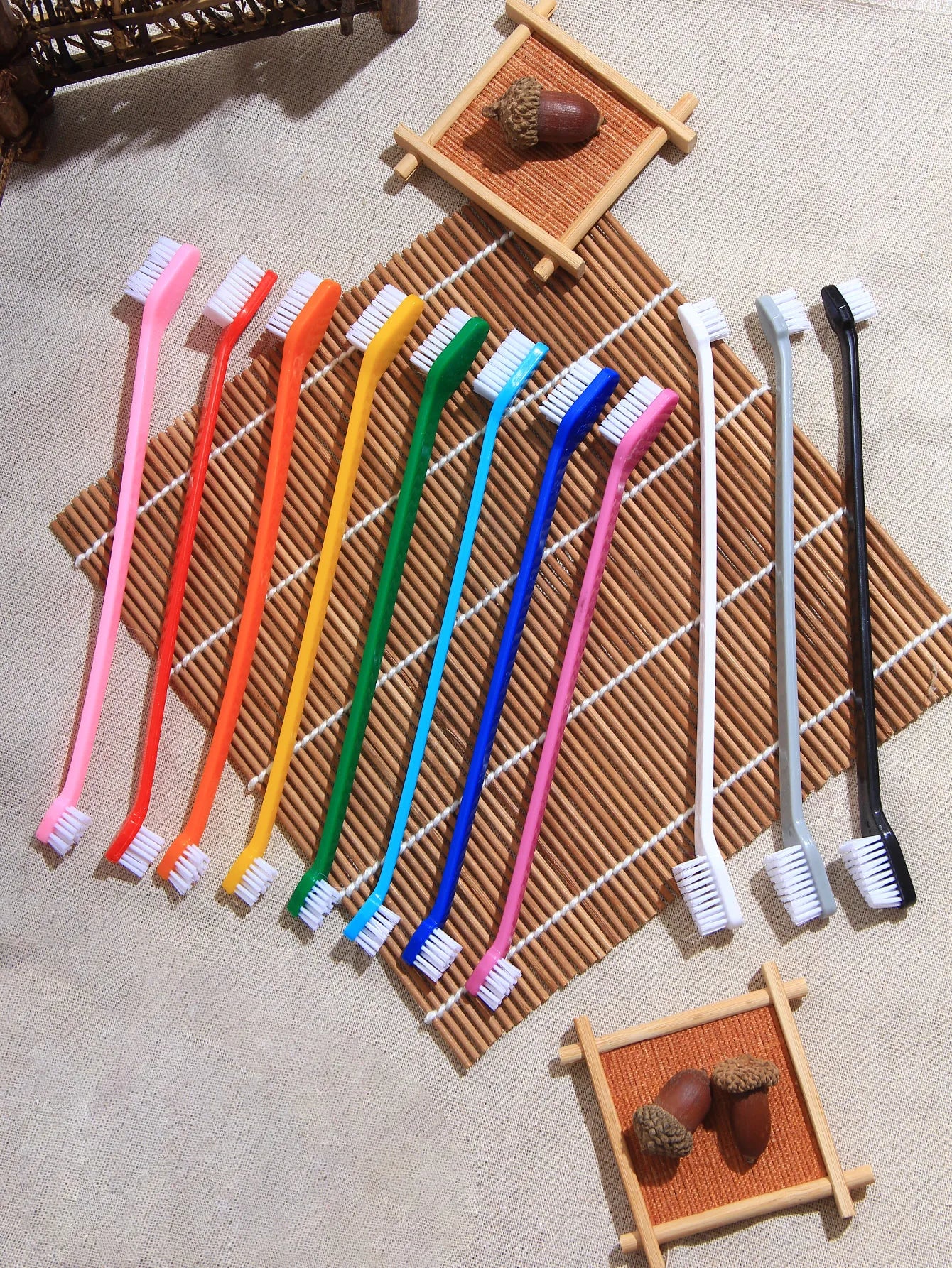 5pcs/set Long Handle Pet Toothbrush