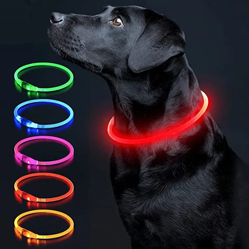 USB Charging Necklace Led Luminous Dog Collar Light