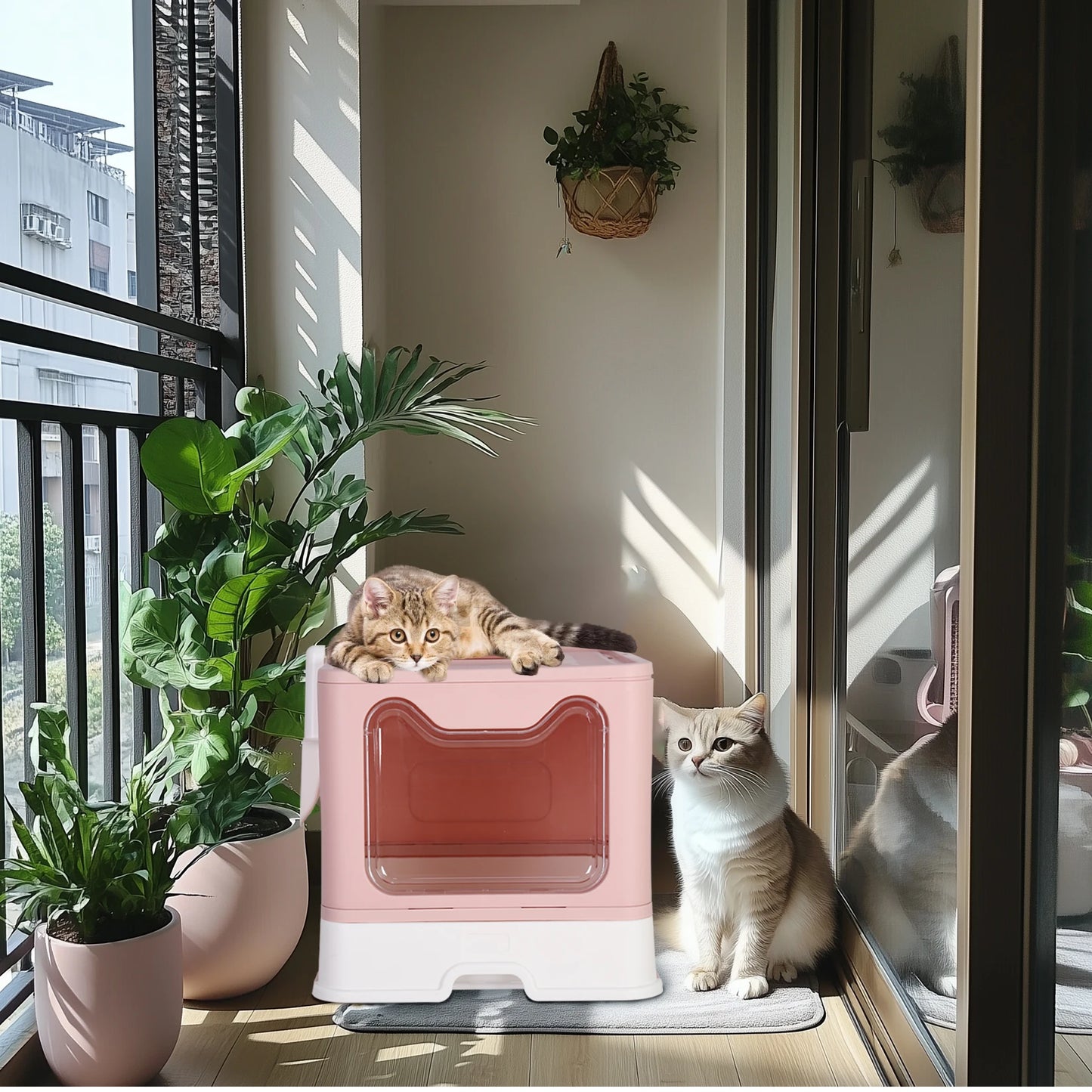 Large Enclosed Cat Litter Box