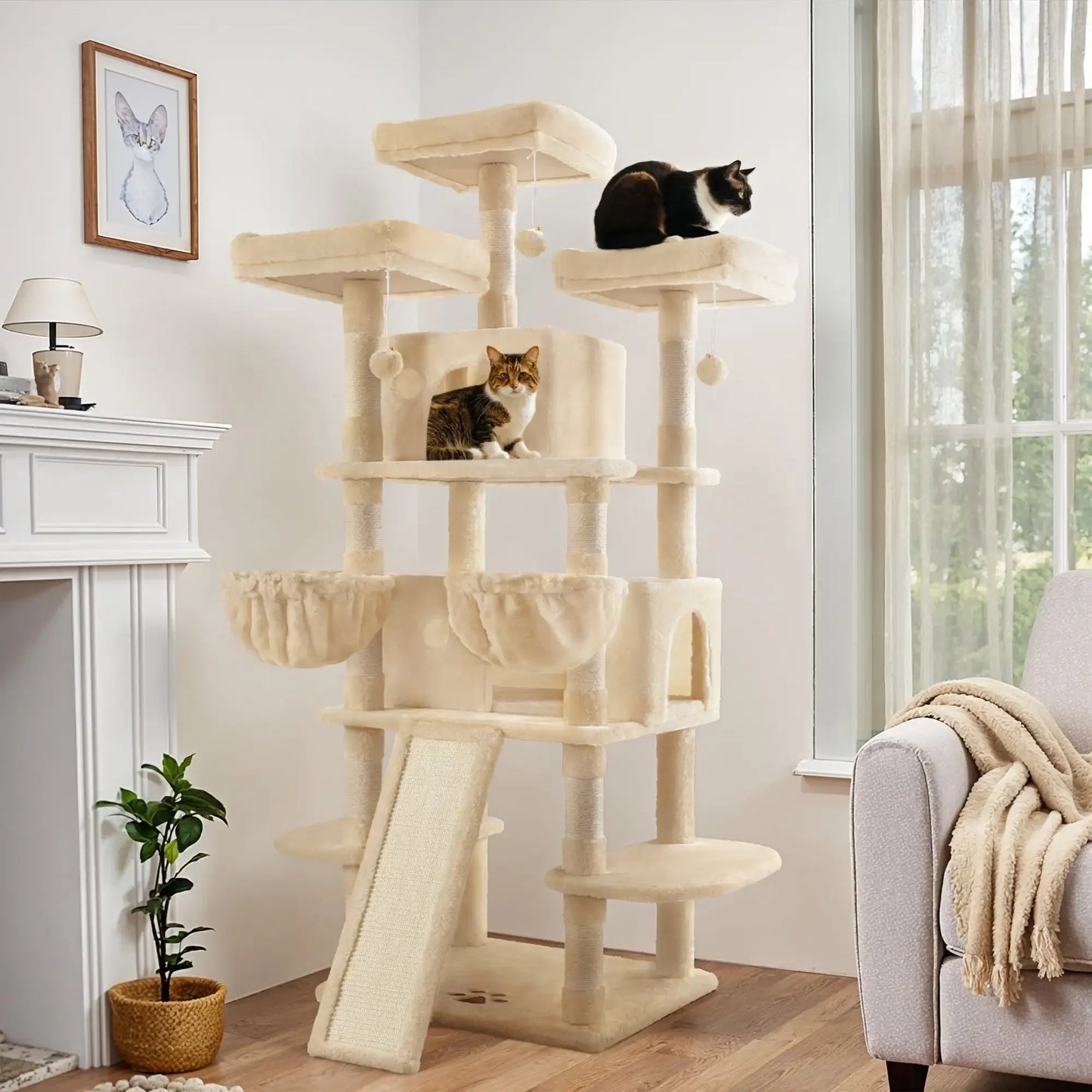 X-Large Cat Tree and Tower, Beige