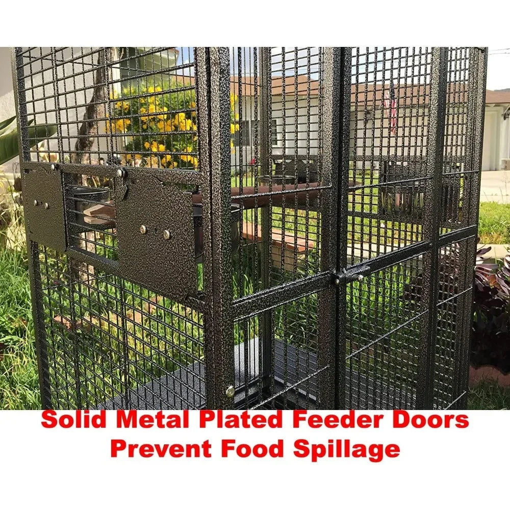 Extra Large Wrought Iron Open/Close Play Top Bird Parrot Cage