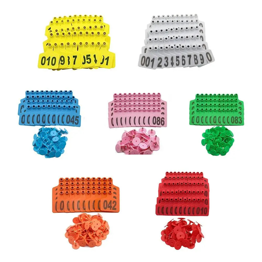 100Pcs 001-100 Numbers Cow Ear Tag