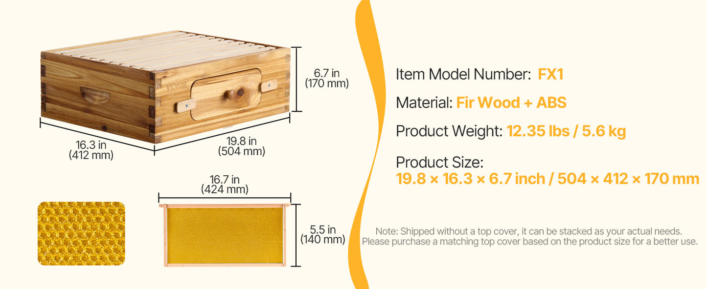 VEVOR Bee Hive Deep Box Starter Kit