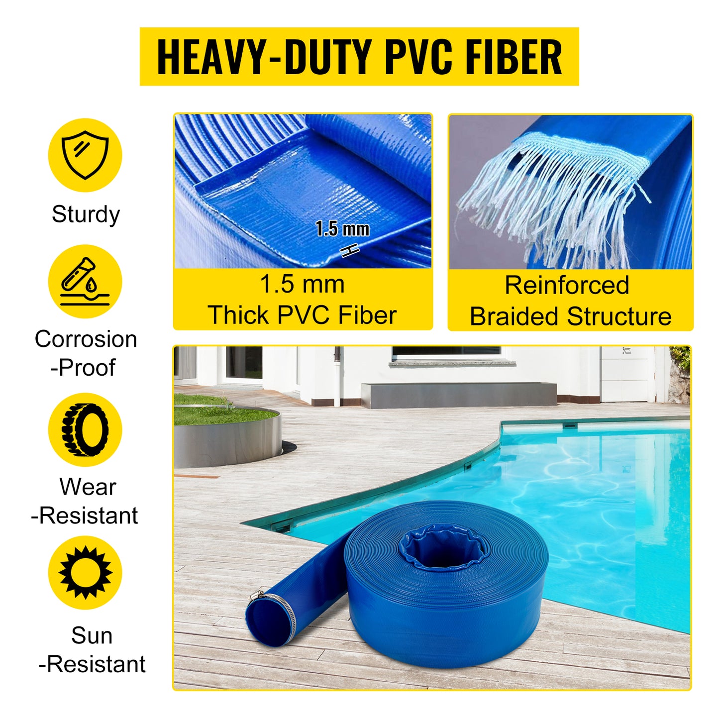 SucceBuy Discharge Hose Lay Flat Hose