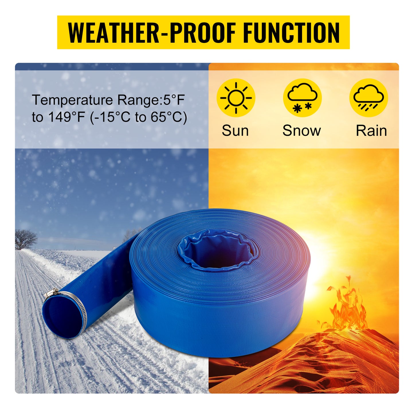 SucceBuy Discharge Hose Lay Flat Hose
