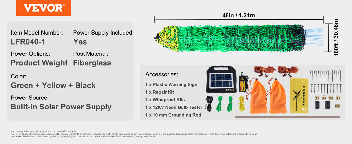 VEVOR Electric Fence Netting