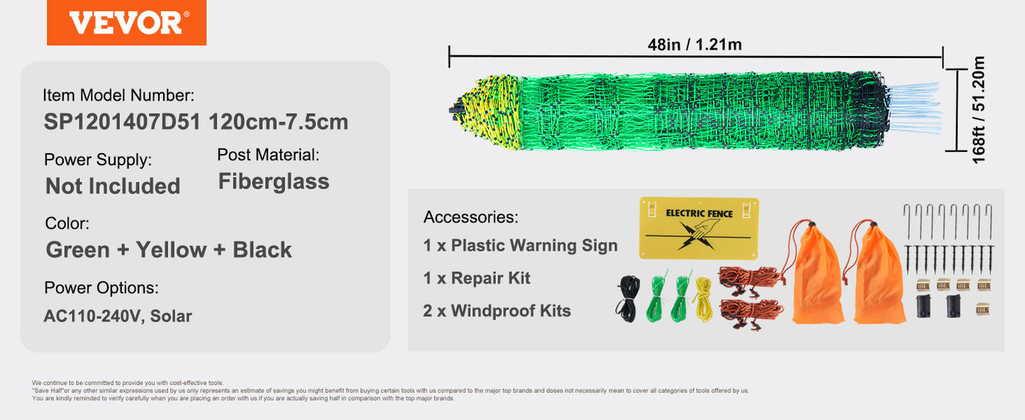 VEVOR Electric Fence Netting